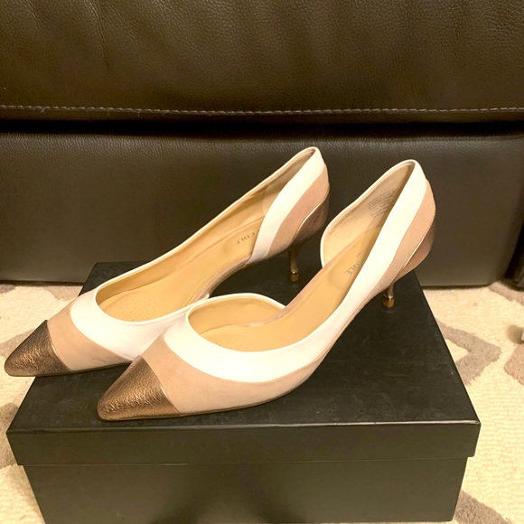 Kenneth Cole-Kitten Heels-Suede & Leather-Size 7.5 - Picture 1 of 4